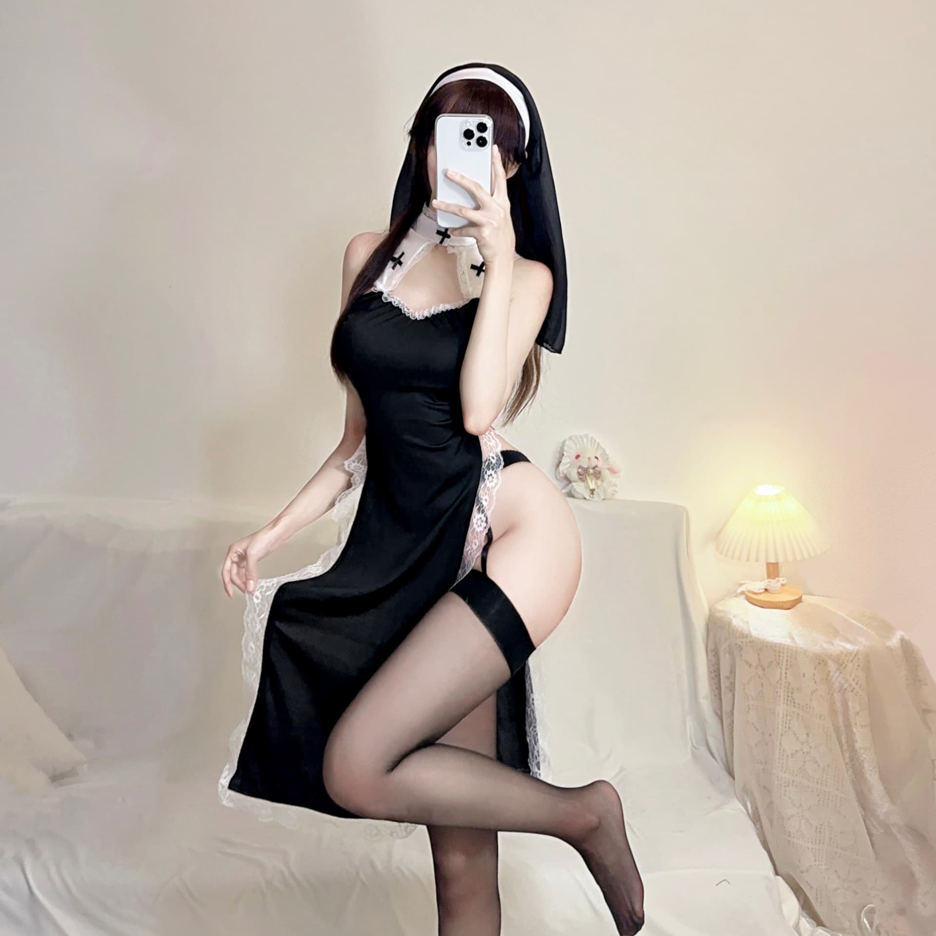 Sexy plus Size Roleplay Habit Costume Temptation Passion Set Cozy Home Clothes Attractive Underwear for Plump Girls
