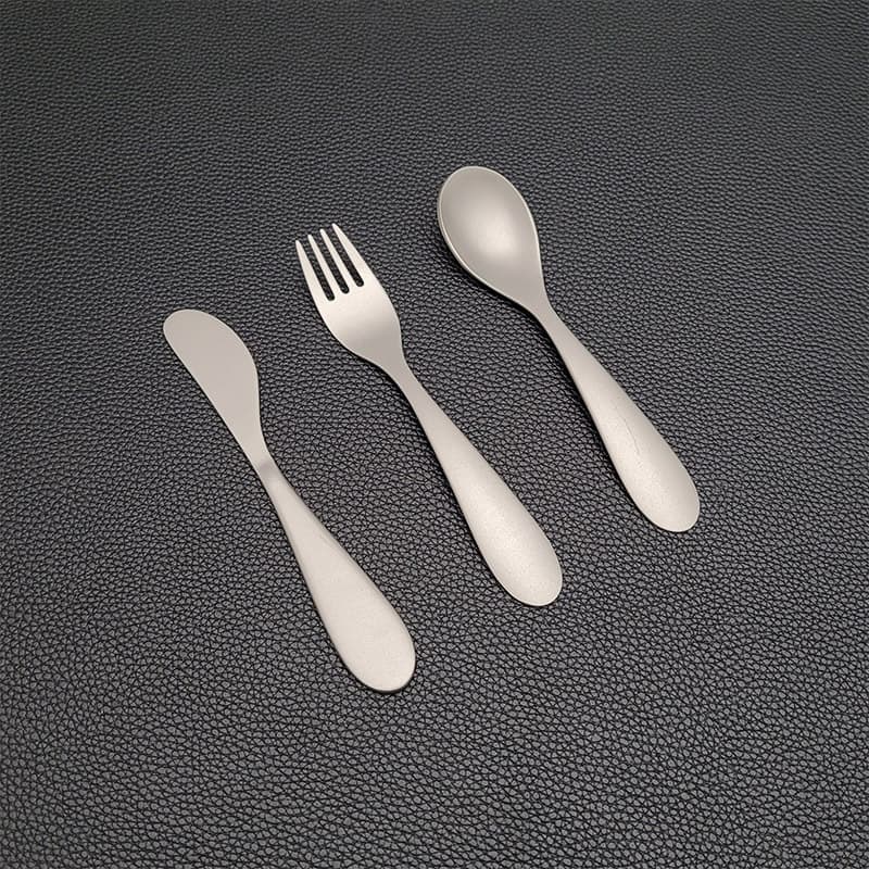 Stainless Steel Kids Knife, Fork, and Spoon Set - Thickened, Fruit Fork, Baby Feeding Utensils, Titanium Purified Children's Tableware