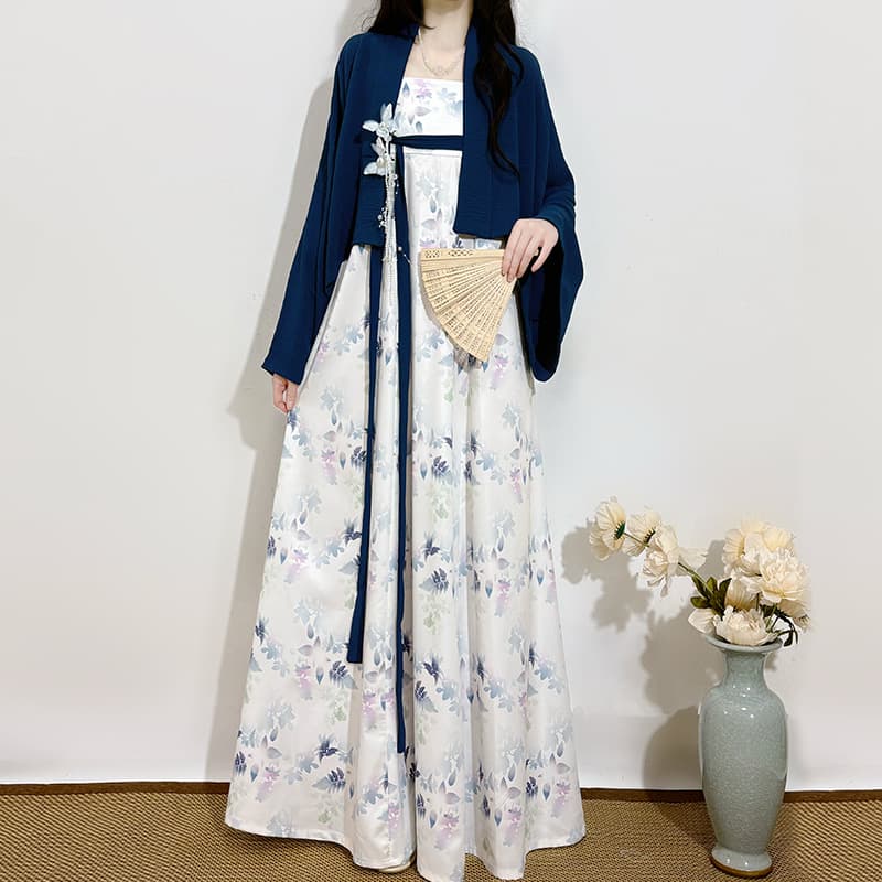 Welcome the summer new Chinese style Hanfu women's 2026 new summer national style improved white floral daily dress