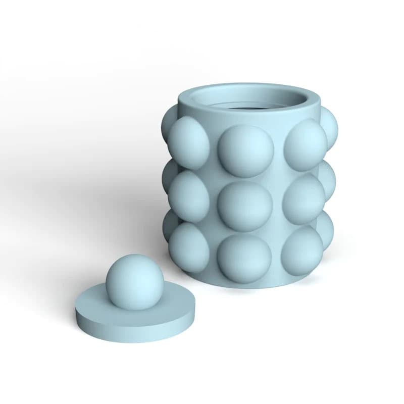 Quanmingxiang Side Convex Spherical Silicone Mold with Lid Jewelry Storage Box Mold Round Cup Resin Epoxy Mold