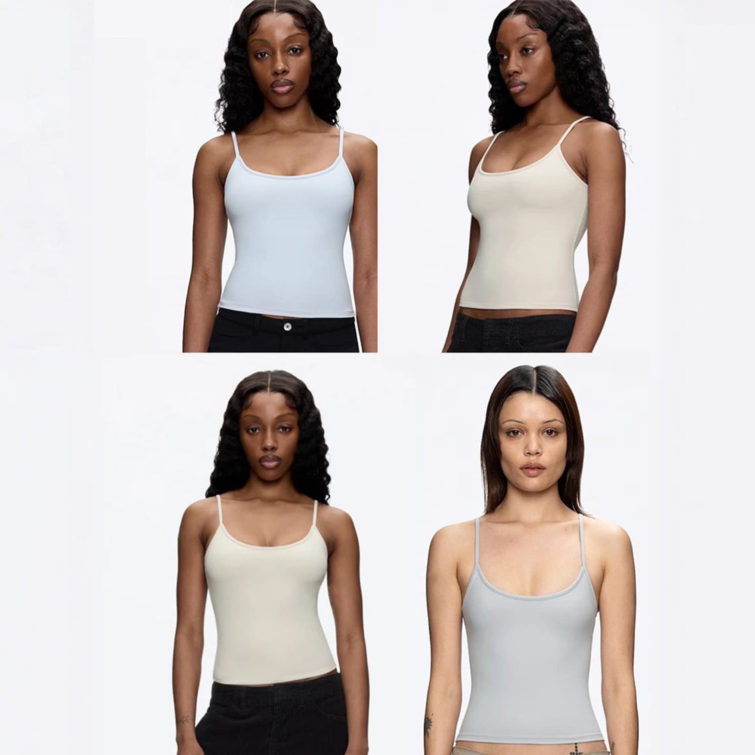 In Stock Tankair American Style U-Neck Slim Fit Stretch Basic Short Sweet Cool Sexy Vest Camisole Top