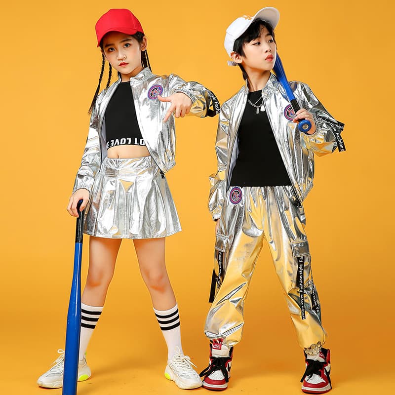 Children's Hip Hop Dance Set Boys Hip Hop Drum Performance Costume Girls Jazz Dance Outfit Hip Hop Clothes Trendy