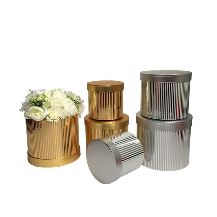 High-End Round Flower Box Three-Piece Set, Hug Bucket, Fresh Flower Gift Box, Christmas Gift Box, Birthday Gift Box
