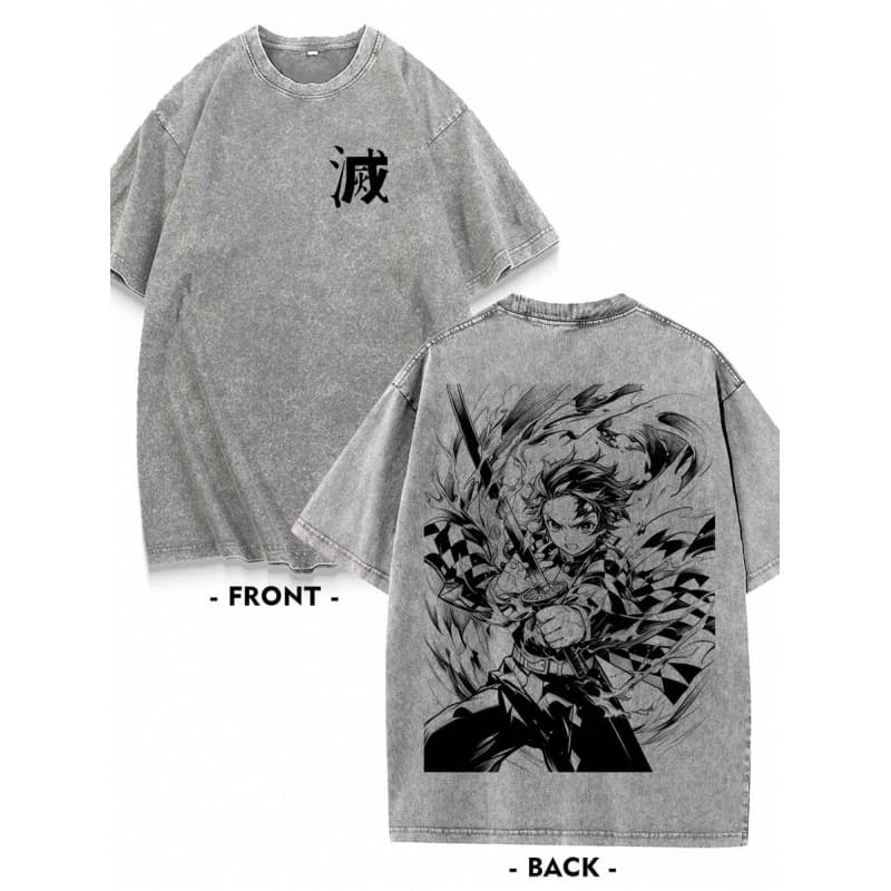 European Size Cross-Border Pure Cotton Yu-Gi-Oh! Yugi & Yugi Double-Sided Print Washed T-Shirt