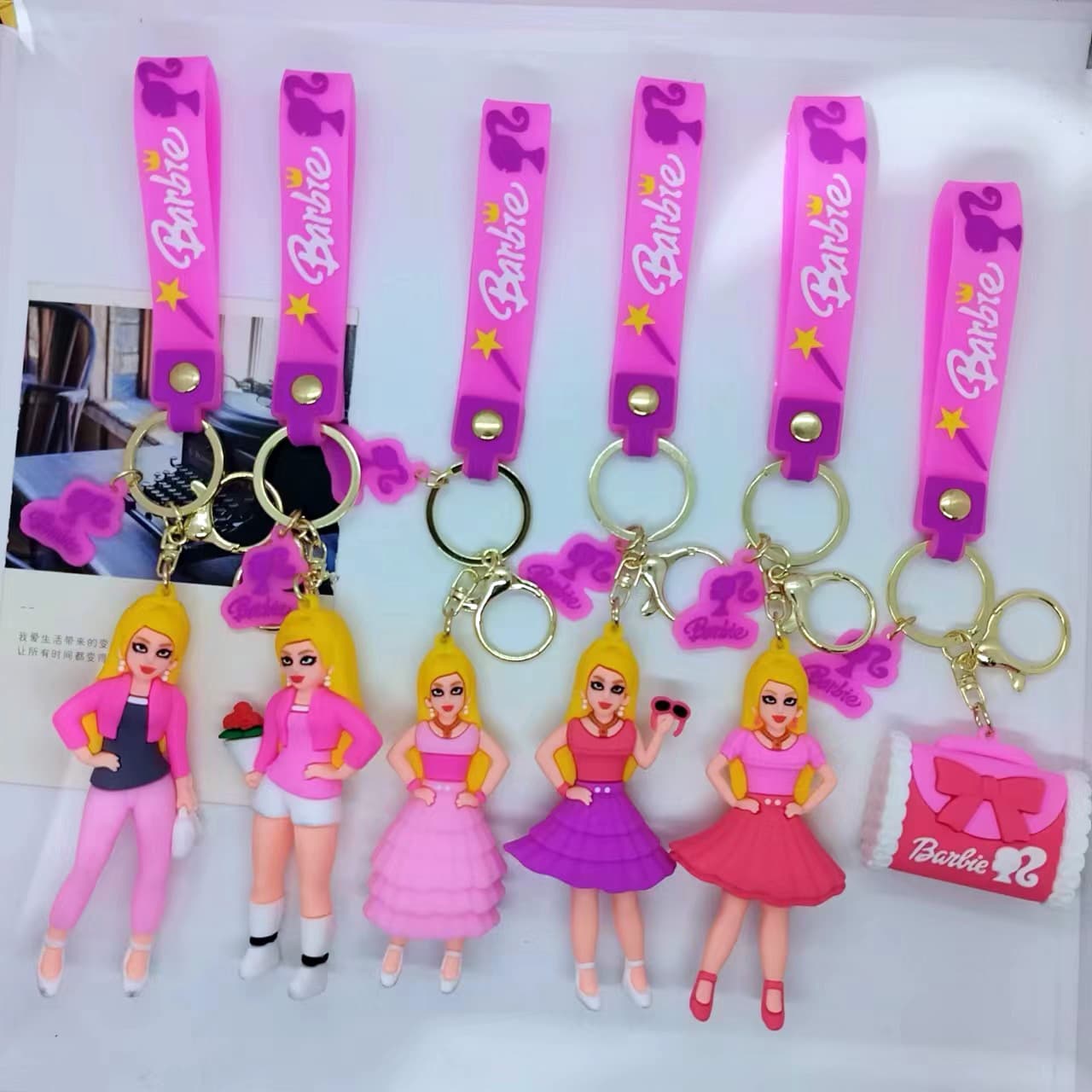 New Cross-Border Creative Barbie Doll Keychain Pendant Bag Car Key Chain Accessory Gift Wholesale
