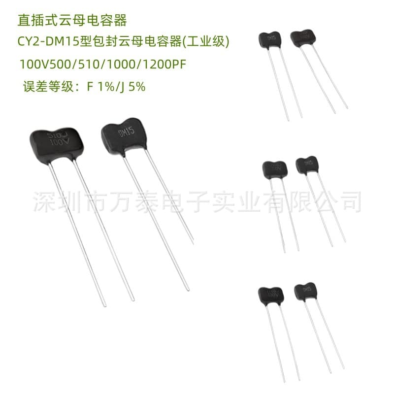 CY2 Silver Mica Capacitor 100V510P/1000P/1200PF 501/102J 5% Industrial Grade DM15 Series