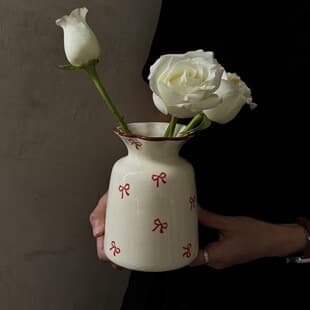 French vintage hand-painted sesame glaze ceramic vase, hydroponic bottle, living room entryway decor, high-appeal vase gift