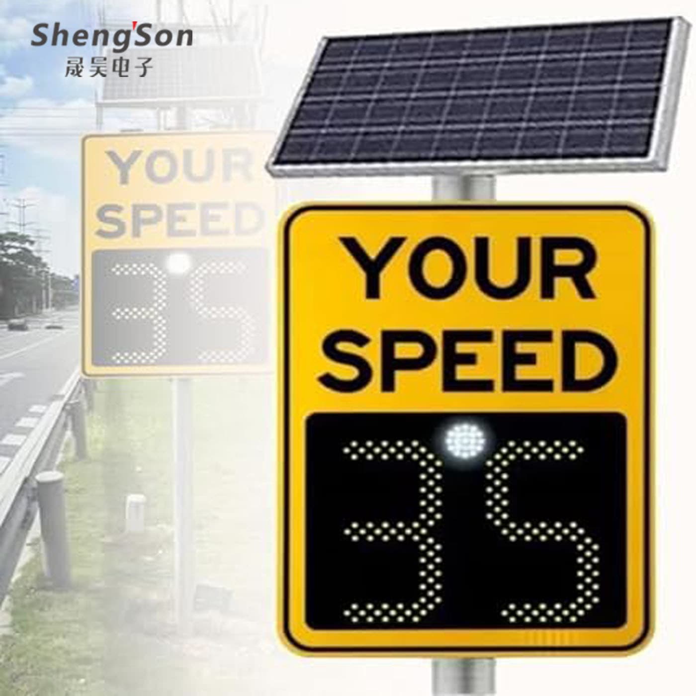 Foreign trade speed limit radar speed sign 60×90cm Solar Radar Speed Sign, 24GHz