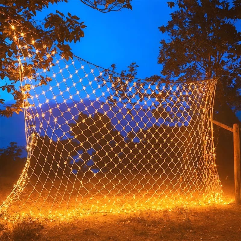LED Fishing Net Light Starlight Ceiling Decorative Grid Colorful String Lights Starry Sky Lights for Lawn and Trees