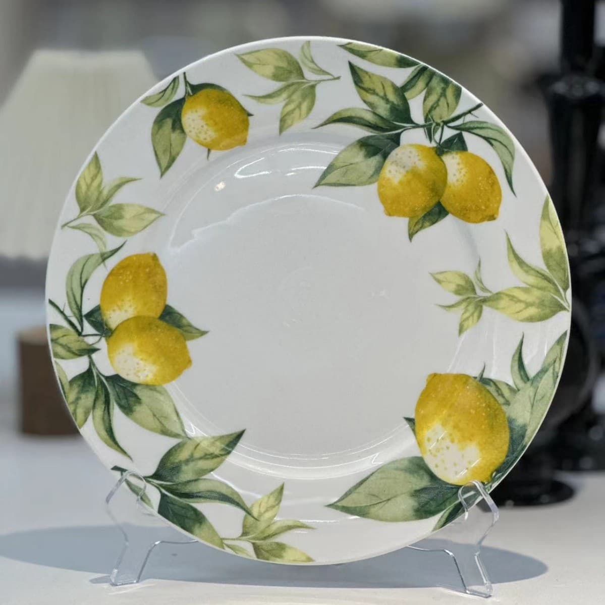 Fresh Lemon Series Hand-Painted Round Ceramic Dinner Plate Western Food Plate Steak Plate Tableware Home Fruit Plate Ins