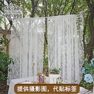 Lace Window Sheer Curtains Finished Product Jacquard Sheer French Korean American Countryside White Sheer Curtains Door Curtain Bay Window Bedroom