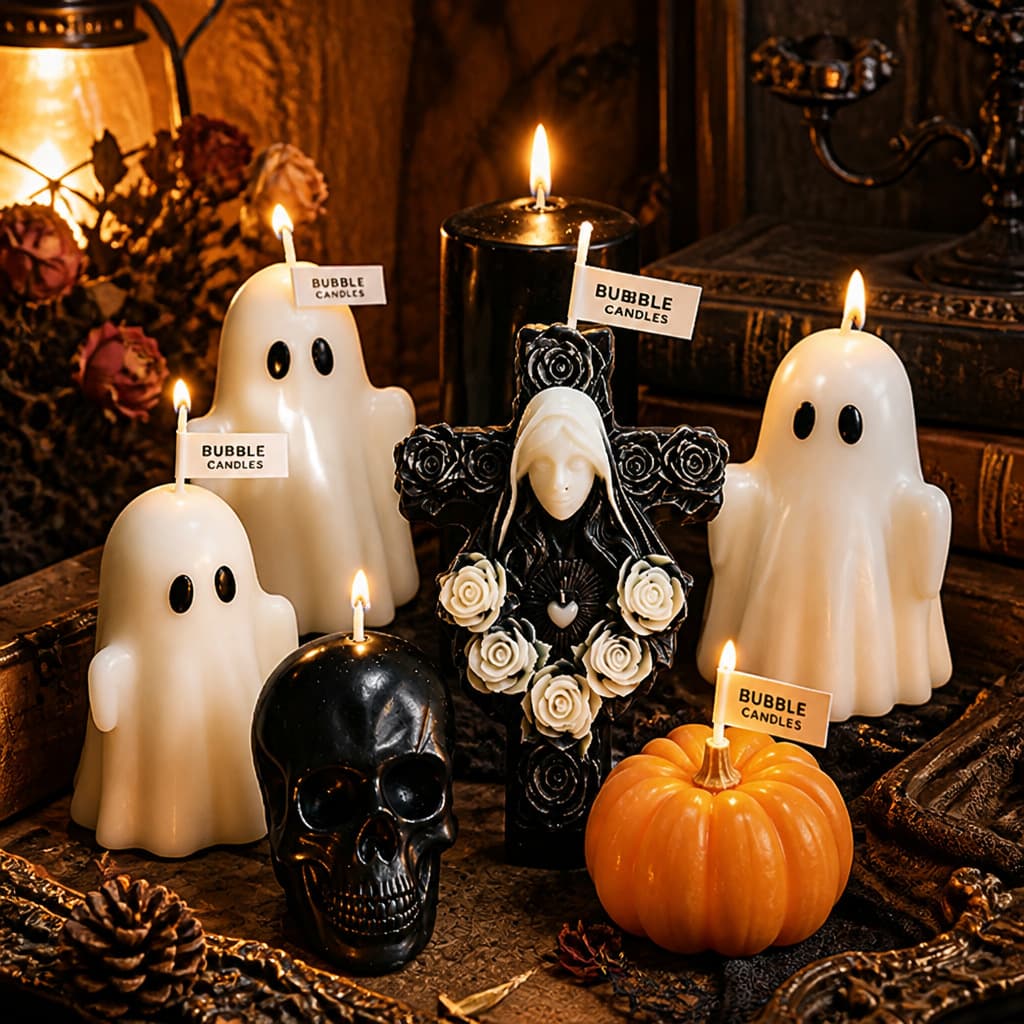 Cross-border Halloween Ghost Decorative Aromatherapy Candle Gift, Creative Home Decor Ambiance Prop