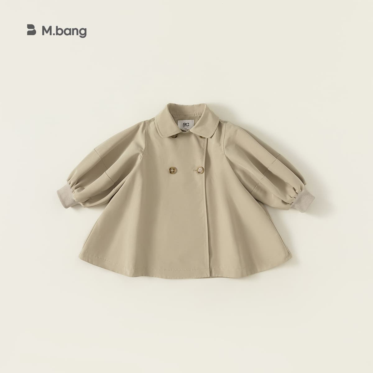 Youbao Kids' Clothing Girls' Trendy Children's Coat Autumn Baby Outerwear Korean Lantern Sleeve Mid-Length Girl's Trench Coat
