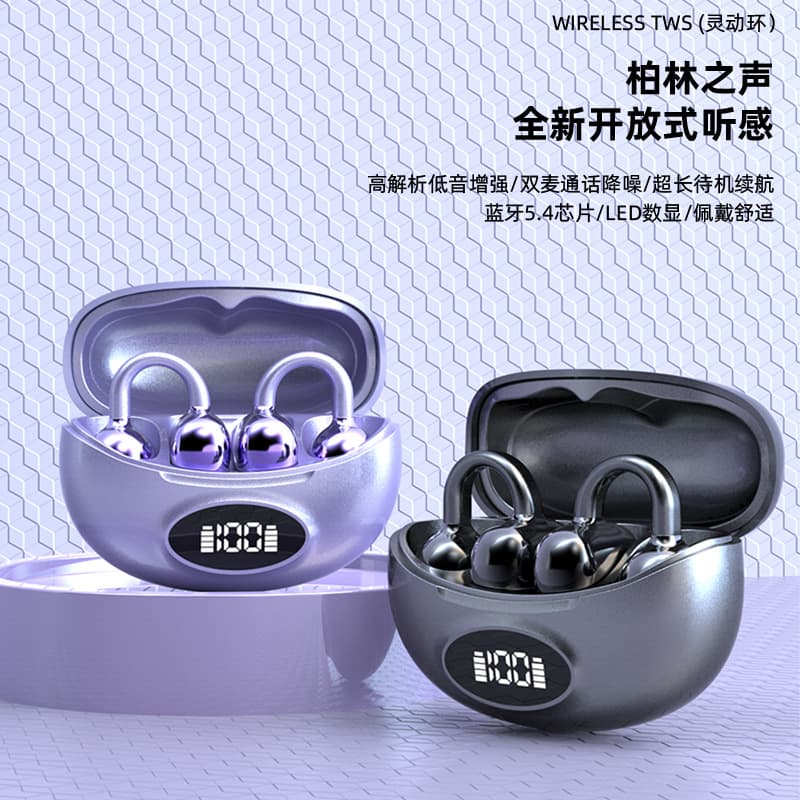 High Sound Quality Bluetooth Earbuds 2025 New Wireless Clip-On Ear Sports Noise Cancelling Ear Clip Ultra-Long Battery Life Private Mold