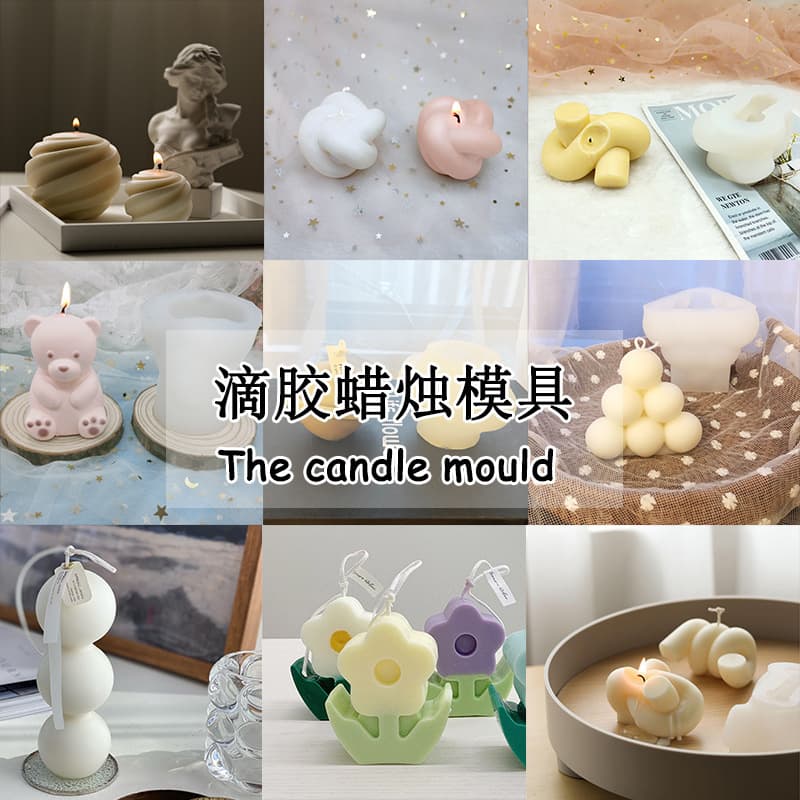 New 3D Love Bear Twisted Rope Candle Mold DIY Soap Epoxy Silicone Mold Wholesale