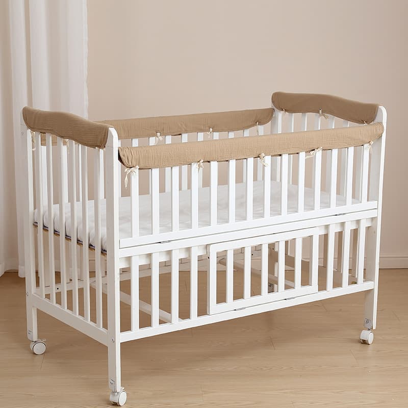 All-Cotton Chew-Resistant Crib Bumper, Anti-Collision Edge Guard for Children's Beds, Baby Sleep Protection Strip