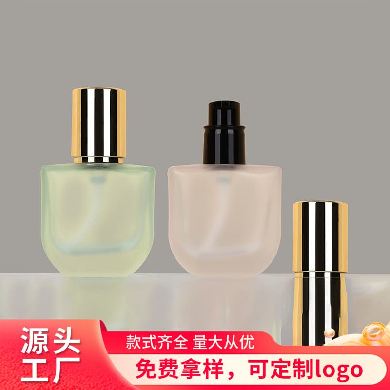 New Frosted Thick Bottom Press Lotion Bottle 30ml Foundation Bottle Water Lotion Bottle Glass Cosmetic Packaging Bottle