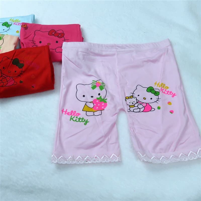 Factory Direct Girls' Underwear Children's Underwear Girls' Cartoon Cat Milk Silk Swim Shorts Five-Point Pants Base Layer