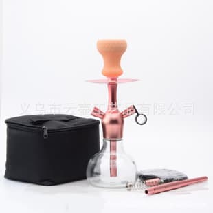 Cross-border New Product Arabic Hookah Small Hookah Single Double Pipe Aluminum Powder Hookah Shisha Set Factory Wholesale Multiple Colors