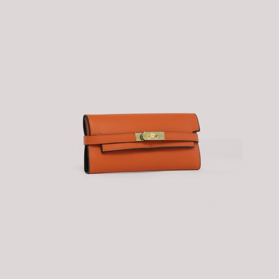 2025 Cross-border Korean Style Wallet Fashion Metal Lock Buckle Women's Wallet Simple Card Holder Clutch Coin Purse Wholesale