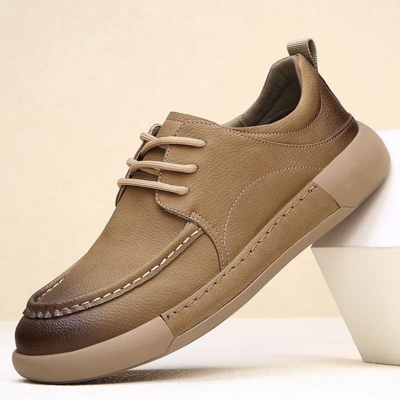 Men's Sheep Leather Shoes 2026 Spring New Retro Soft Sole Genuine Leather Fashion Trendy Breathable Casual Oxfords