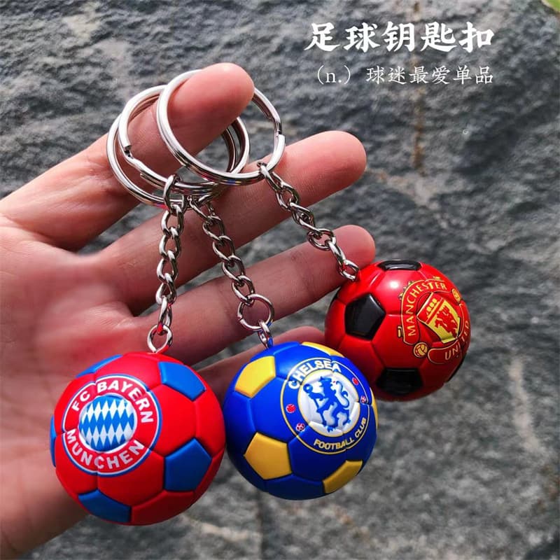 Barcelona Real Madrid Club Mini Football Keychain Hanging Souvenir Liverpool Fans Boys Gifts