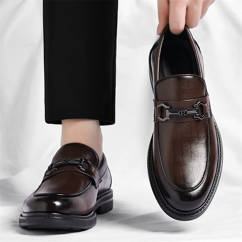 2026 Autumn New Men's Business Formal Leather Shoes Men's Loafers Slip-On Men's Shoes Wedding Shoes Drop Shipping