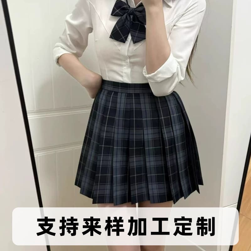 Night Summer Japanese-style authentic orthodox JK plaid skirt Nakahara student JK uniform set gentle cut sailor suit pleated skirt.