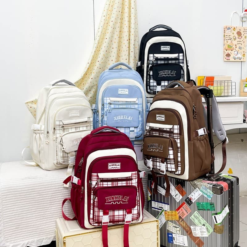 Cute college style school bag 2026 new casual travel backpack junior high school lightweight large capacity student backpack