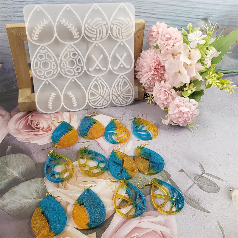 Z0019 Teardrop Ball Earring Mold, Crystal Resin Silicone Mold DIY Decorative Silicone Mold