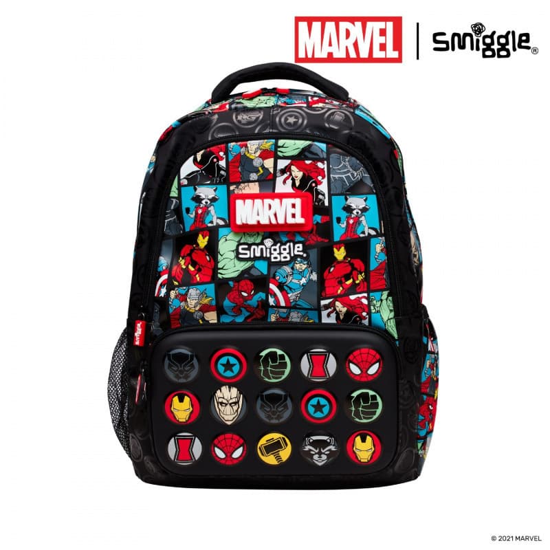 Australia Smiggle School Backpack, Lightweight Backpack for Students, Children's Trolley Backpack, Pencil Case, Lunch Bag, Marvel Full Set