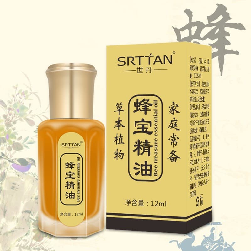 Shidan Fengbao Essential Oil with Bee, Body Care Heating Essential Oil, Massage Palm Moxibustion Essential Oil, Quick Hand Drop Shipping