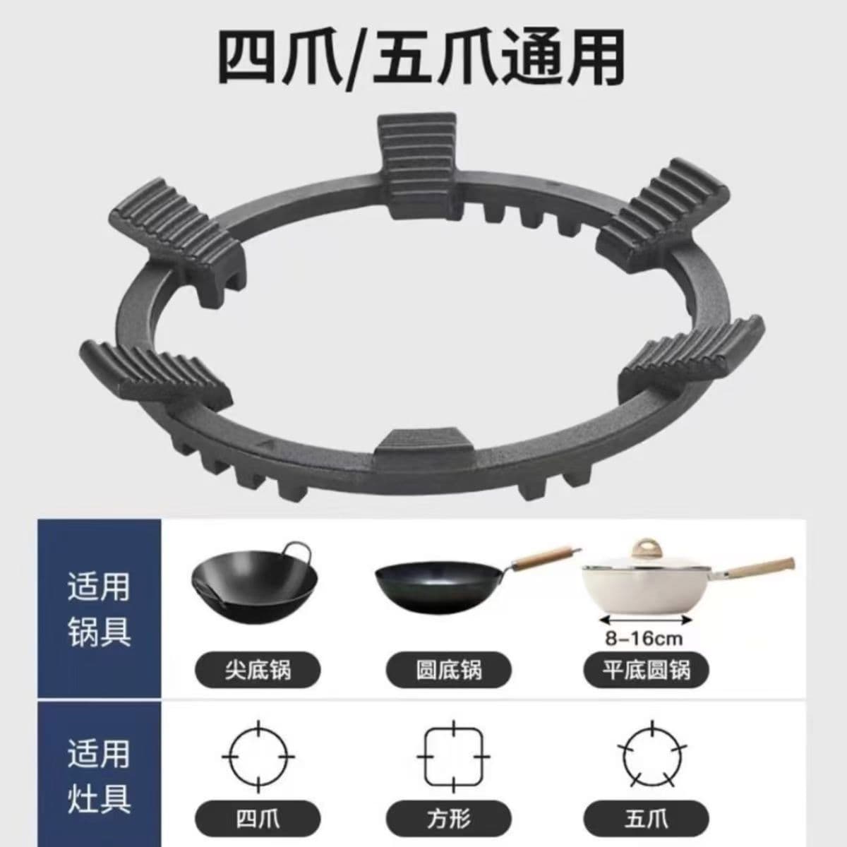 Gas Stove Anti-slip Rack Cast Iron Auxiliary Household Anti-slip Support Universal Natural Gas Stove Stand Burner Stand