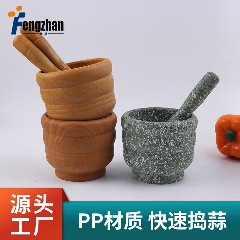 Creative Manual Garlic Press Chili Powder Grinder Vintage Garlic Crusher Pot Mortar and Pestle Set for Home Herbal Medicine Grinding
