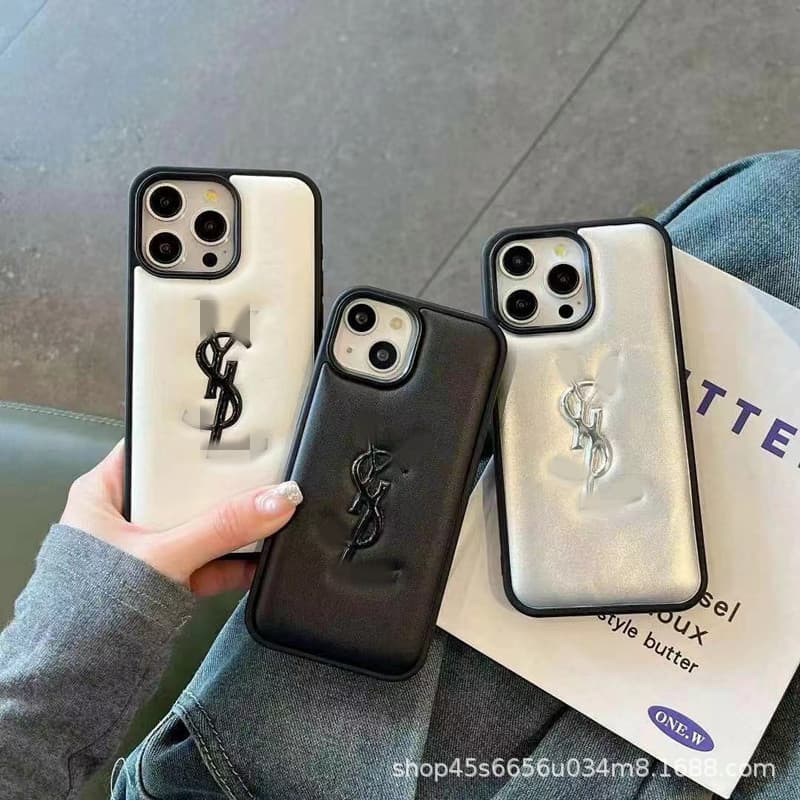 Premium L Brand Apple iPhone 16 Pro Max Leather Case for 15/14/13/12 Full Coverage Soft Shockproof Cover