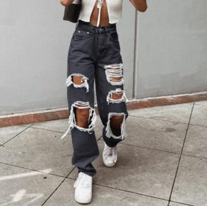 Amazon eaby AliExpress independent station popular high-waisted thin wide-leg ripped jeans for women to look slim