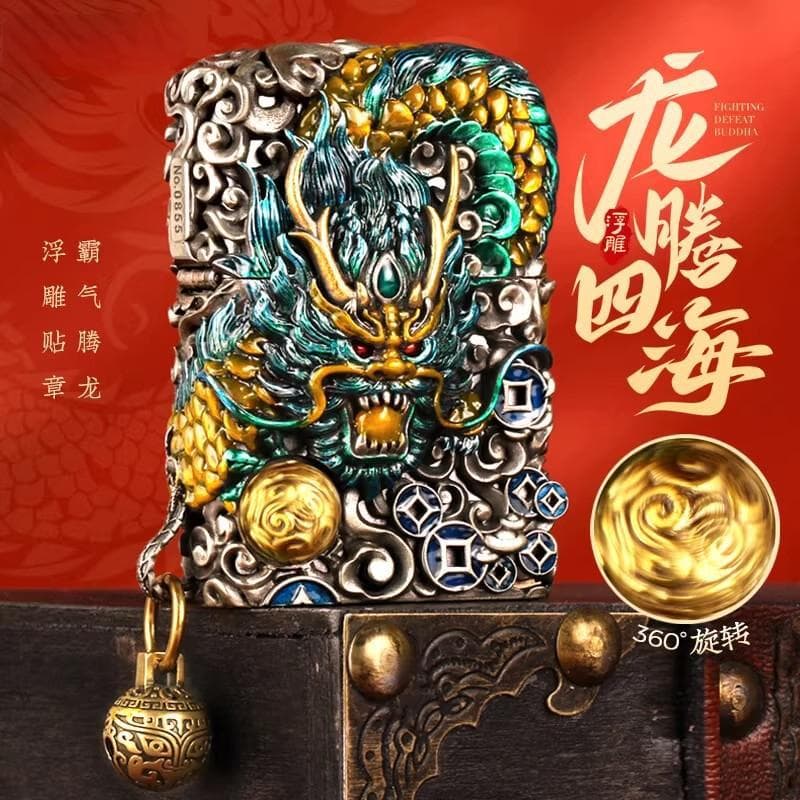 Zlppo Kerosene Treasure Lighter Original Authentic Enamel Longteng Four Seasons Gift