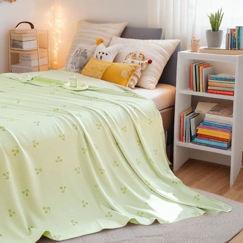 Bamboo Fiber Blanket Summer Cooling Blanket Ice Silk Cool Touch Towel Blanket Lightweight Sofa Nap Air Conditioning Cooling Blanket Class A