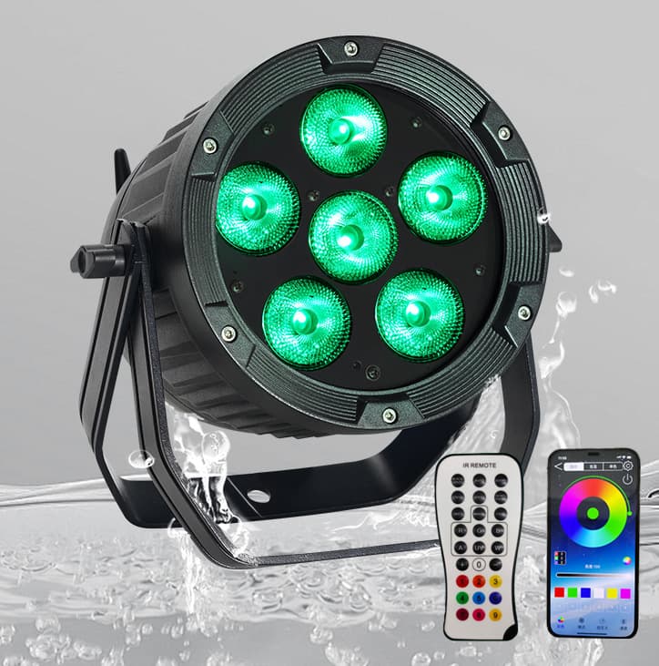 6 Outdoor Waterproof Battery Lights, Stage Full-Color LED Rechargeable Lights, Wireless High-Power DMX Lights Wholesale