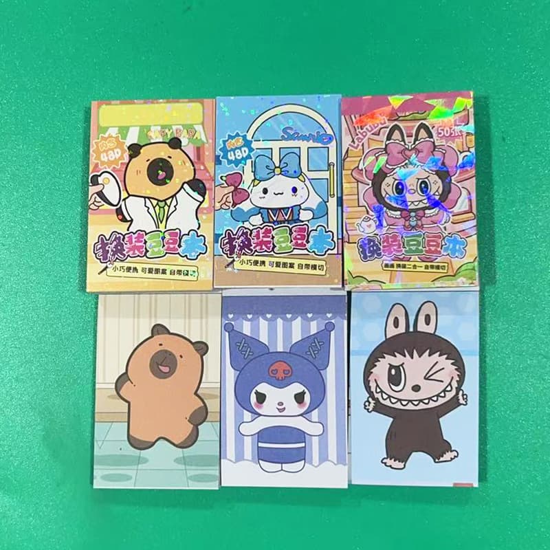 Capybara Mini Sticker Bean Book Dress-Up Sticker Book Cute Elementary School Student Reward Stationery Colorful Sticker Book