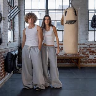 European and American Cross-Border Embroidered Sweatpants Couple Matching High-Street Hip-Hop Line Niche Design Loose Wide-Leg Pants Trend