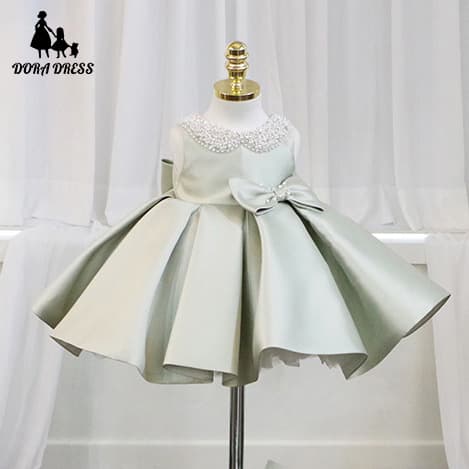 Children's dress, princess dress, girl's one-year-old dress, niche light luxury flower girl wedding, little girl's piano performance dress, Korea