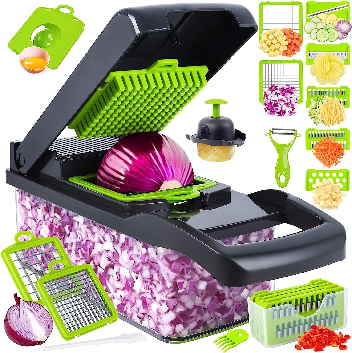 16-in-1 Multifunctional Vegetable Cutter, Cross-border Vegetable Cutting Tool, Fruit and Vegetable Slicer, Potato Grater, Kitchen and Home Use