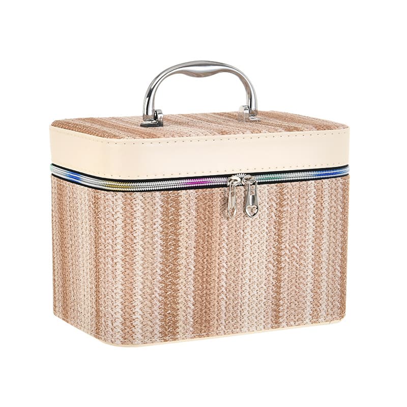 Factory Direct New Three-Piece Set Large Capacity Handheld PU Woven Cosmetic Storage Box