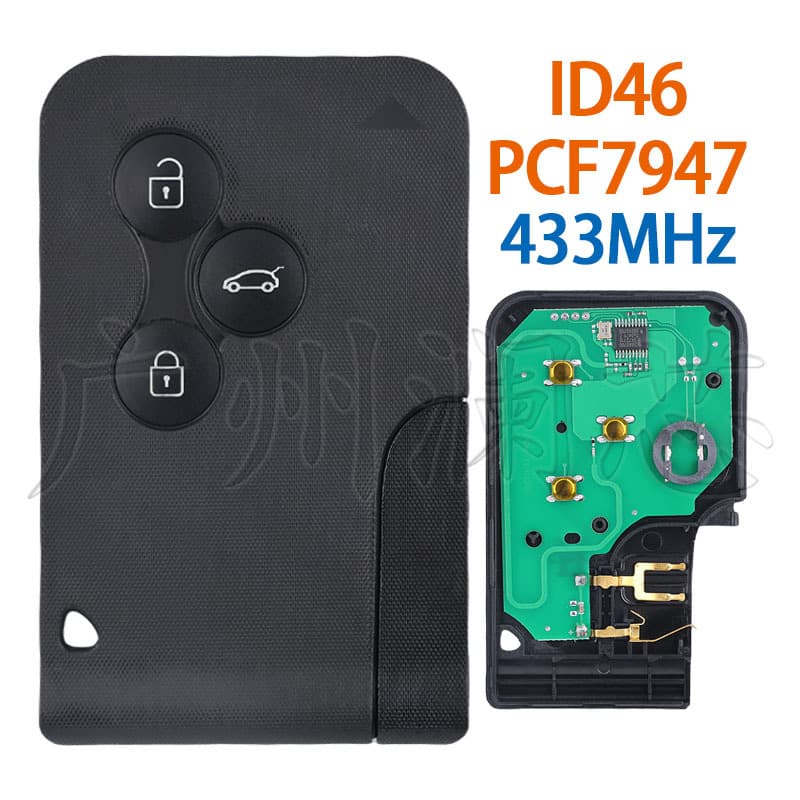 Compatible with 3-button white key for Renault Megane Scenic car remote key 433MHz ID46 PCF7947