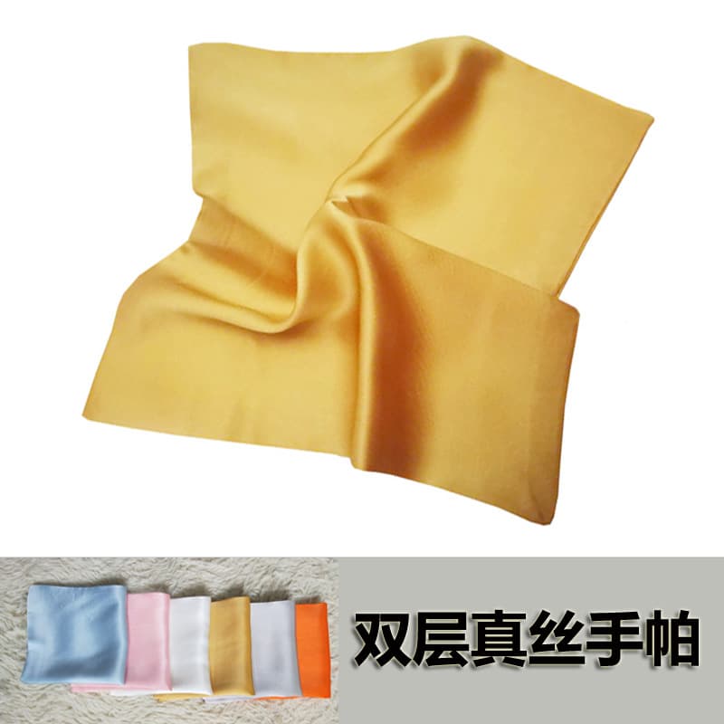 Double-layered silk handkerchief, 100% mulberry silk, double-sided handkerchief, face wash, beauty and skin care silk handkerchief, baby bib.