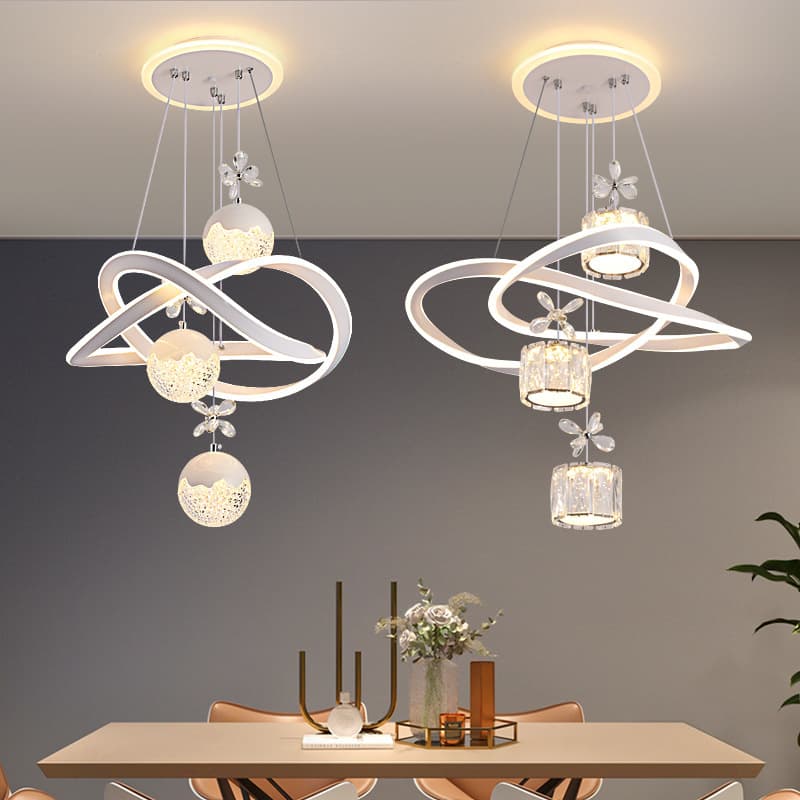 Zhongshan Lighting LED Light Luxury Restaurant Chandelier Bedroom Pendant Light Modern Simple Dining Table Bar Counter Internet Celebrity Lamp