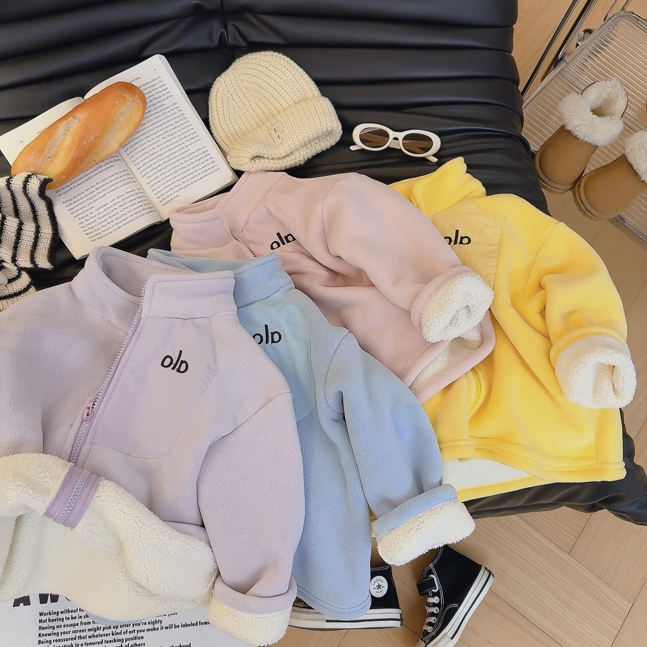 Color-block Cartoon Korean-style Fashion Children's Wear Autumn and Winter Zip-up Stand Collar Jacket Casual Loose Thick Stylish Warm