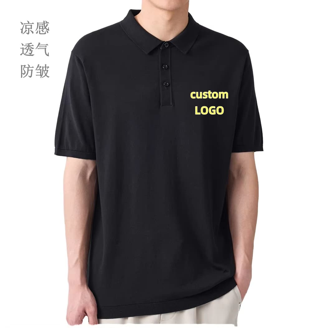 Cooling Effect Lapel Polo Shirt, Business Slim-Fit Short-Sleeve Custom Workwear, Men's Polo Shirt, Cross-Border Exclusive, Breathable