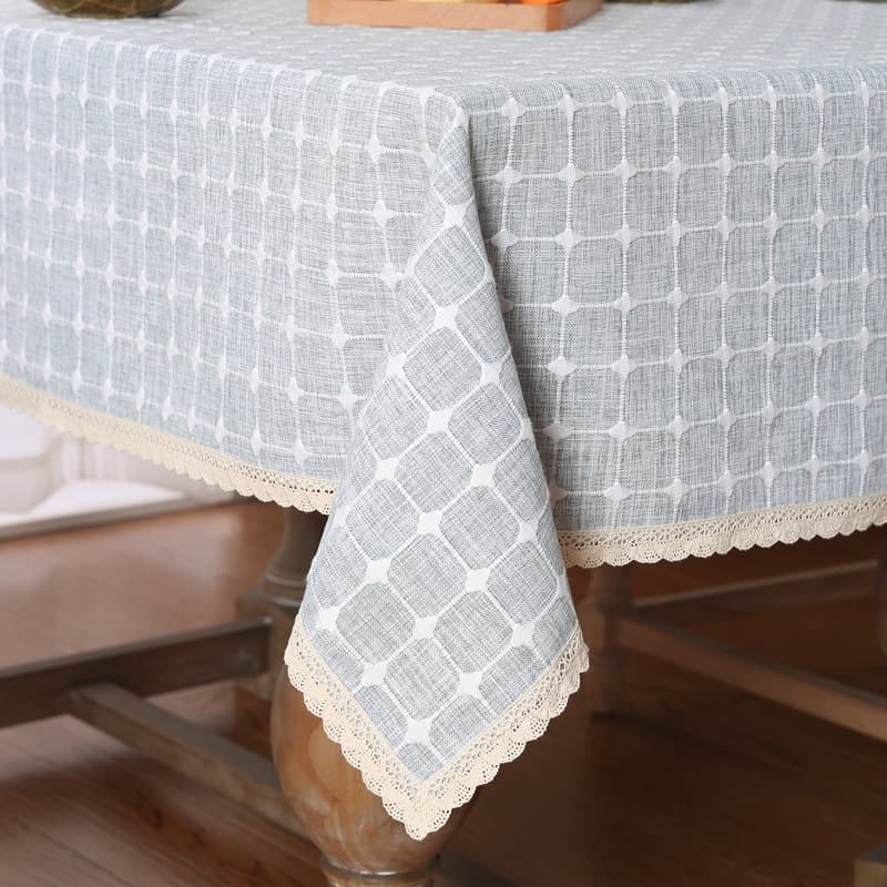 Thickened Plaid Tablecloth, Cotton-Linen Style, Light Luxury, Rectangular, Japanese Minimalist Dining Table Cloth, Amazon Cross-Border
